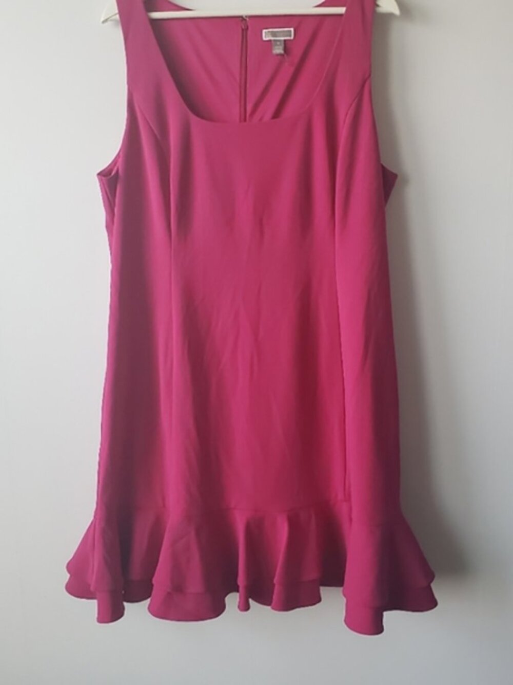 Chelsea28 womens dress pink fuchsia ruffle hem sleeveless